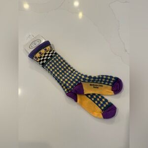 MacKenzie-Childs Vintage Youth Socks NWT Colorful Check